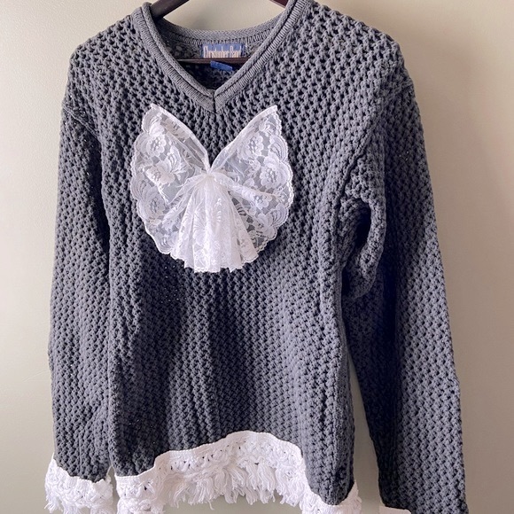 Vintage Mesh Sweater, Unisex, Custom Sweater, Ugly Christmas Sweater - Picture 2 of 10